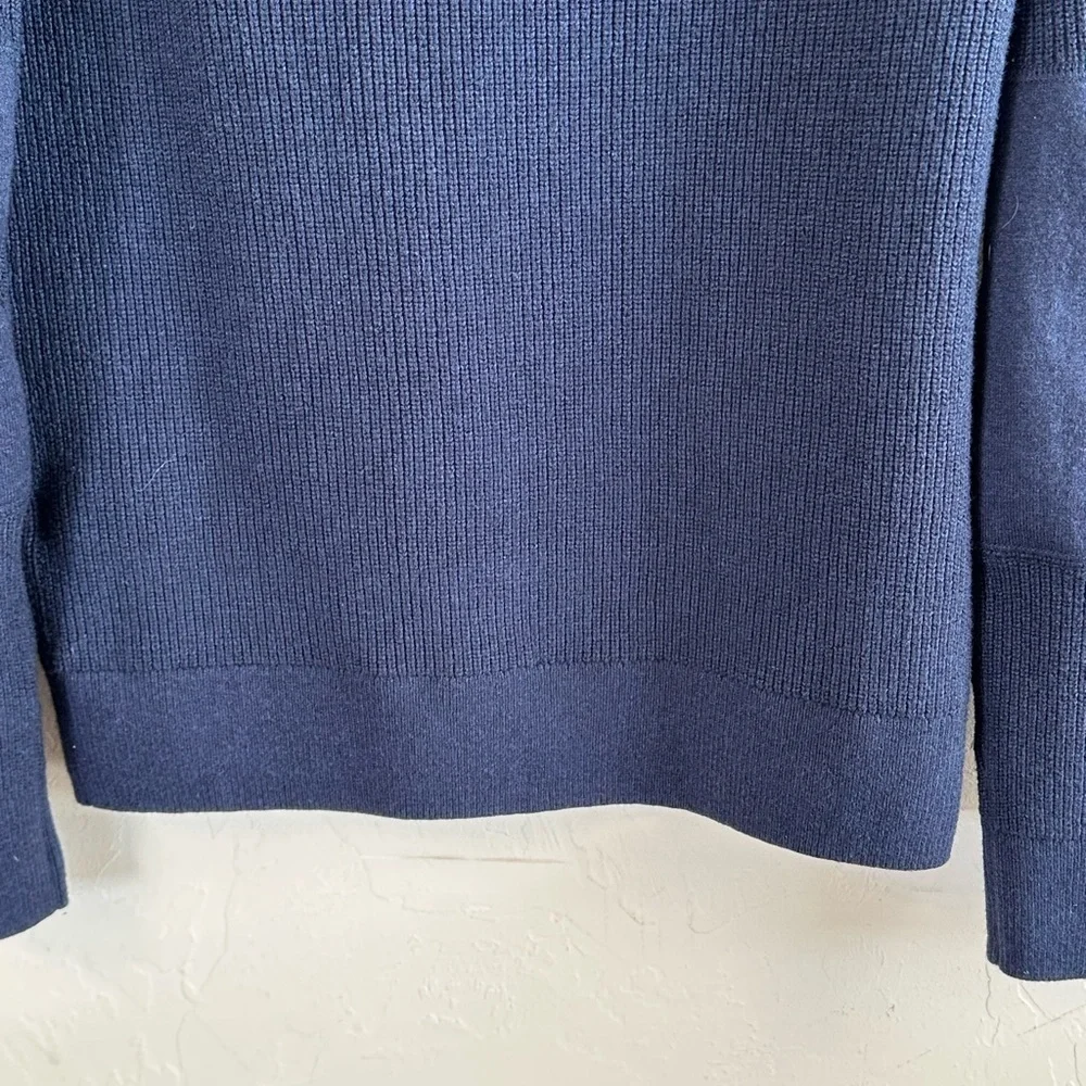 Banana Republic Men's/Unisex Blue Half-Zip Sweater with Elbow Patches Sz S
